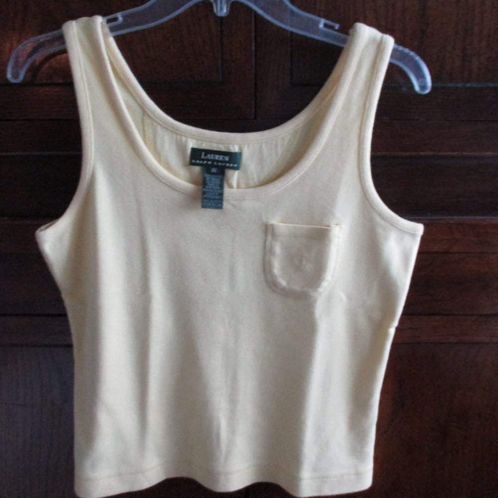 Lauren Ralph Lauren Yellow logo Tank EUC M